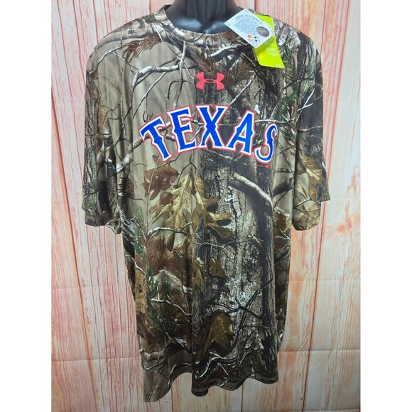 Texas Rangers Under Armour UA Catalyst Realtree XXL T-Shirt Mens Camouflage - Picture 1 of 10